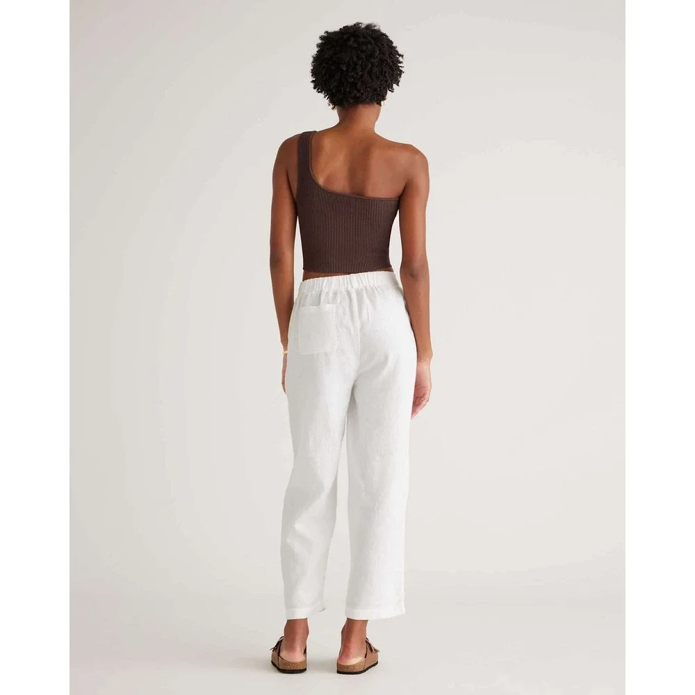 Quince White 100% European Flax Linen Relaxed Straight Leg Pants XL JDAVN01